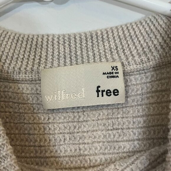 Aritzia Wilfred Free Lolan Sweater Knit Merino Wool Crop Oversized Gray Size XS - Picture 6 of 9